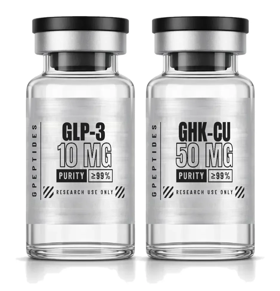 GLP-3 + GHK-Cu 2 Vials – Peptide di ricerca, liofilizzato in flaconcino di vetro