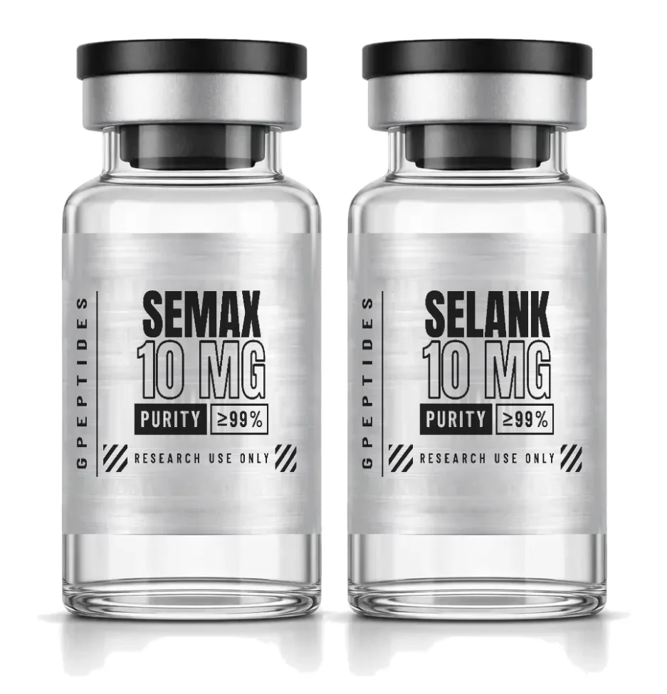 Semax + Selank 2 Vials – Peptide di ricerca, liofilizzato in flaconcino di vetro